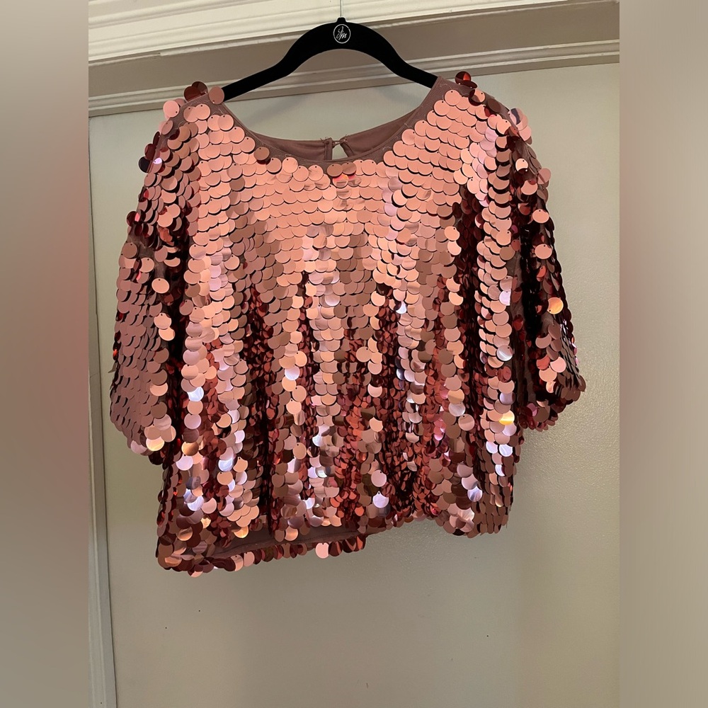 a new day large pink sequin shirt